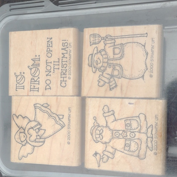 Christmas Theme 2000 Wood Stamps Stampin Up - Picture 2 of 6